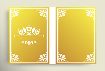 Gold vintage cover with frame ornament