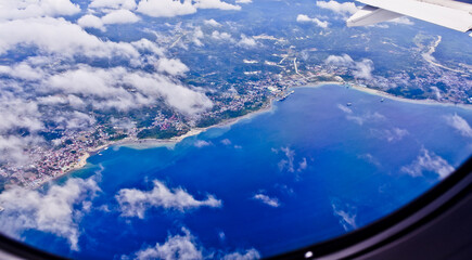 aerial view of Palu bay. Central Sulawesi, Indonesia