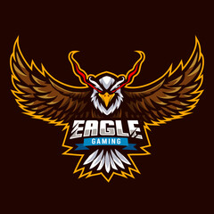 Eagle mascot logo design vector with modern illustration concept style for badge, emblem and tshirt printing