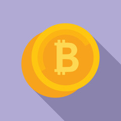 Bitcoin coin icon flat vector. Crypto money. Business finance