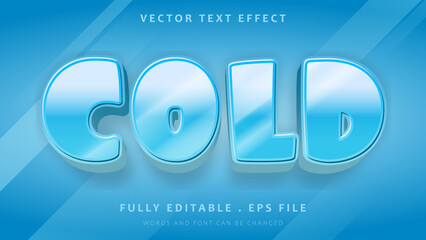 Modern 3d Gradient Blue Word Cold Editable Text Effect Design