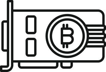 Mining card icon outline vector. Crypto money. Finance payment