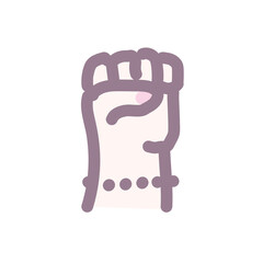 Woman's hand with fist vector doodle icon. Hand drawing for women empowerment and girl power
