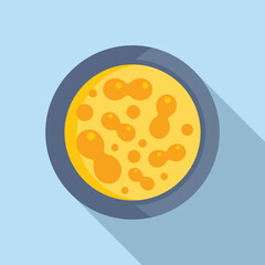 Health bacteria icon flat vector. Petri dish. Medical experiment