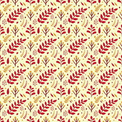 Autumn Leaf Seamless Pattern Design