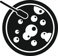 Bacteria icon simple vector. Petri dish. Cell medicine