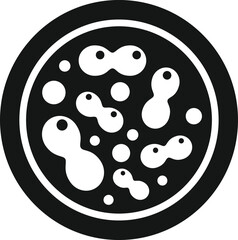 Bacterium icon simple vector. Petri dish. Health cell