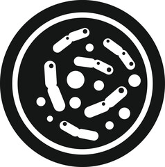 Medicine bacteria icon simple vector. Petri dish. Medical experiment