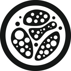 Bacillus icon simple vector. Petri dish. Medical virus