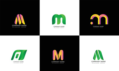 Modern minimal logo collection black and white