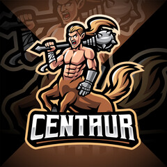 Centaur esport mascot logo design - obrazy, fototapety, plakaty