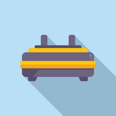 Manufacture press machine icon flat vector. Medicine factory. Action equipment