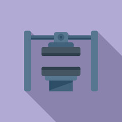 Machine equipment icon flat vector. Press factory. Process research