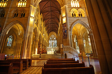 Fototapeta na wymiar The sanctuary in St Mary's Cathedral - Sydney, Australia