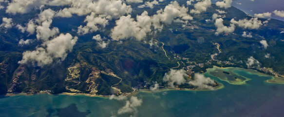 aerial view of Palu bay. Central Sulawesi, Indonesia