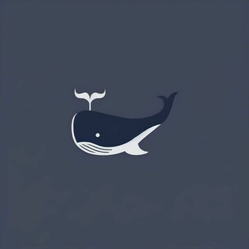 Whale Minimalist Simple Isotype Icon Logo Design| Created Using Midjourney and Photoshop