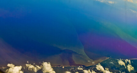 Fototapeta premium view from the air pollution in the ocean