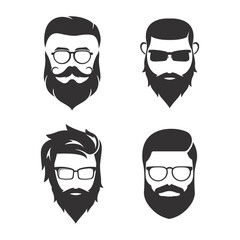 sign of gentlemen wearing glasses logo vector icon illustration