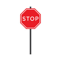 Road sign stop icon vector logo design template