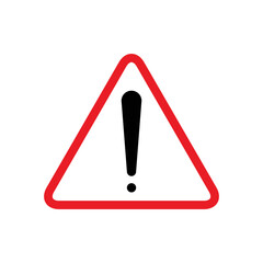 Attention road sign icon vector logo template