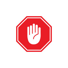 Road sign stop icon vector logo design template