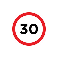 Road sign maximum limit icon vector template