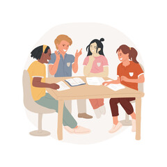 Student council isolated cartoon vector illustration. Extracurricular activity, learning leadership, student with faces painted with club colors, middle school council, club vector cartoon.