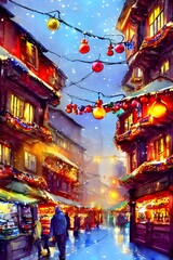 The lights are sparkling in the Christmas market and the air is full of the smell of gingerbread and mulled wine. The stalls are laden with festive treats, from shining baubles to steaming mugs of hot