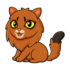 Cute somali cat cartoon sitting