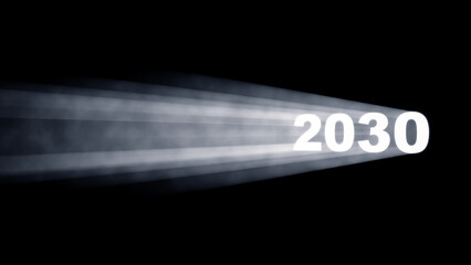 3D 2030 Happy New Year Background Design. - obrazy, fototapety, plakaty