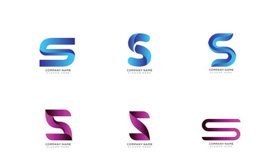 Branding identity letter s logo collection with black and white