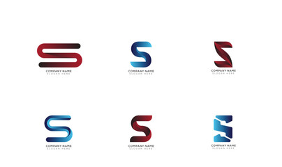 Branding identity letter s logo collection with black and white