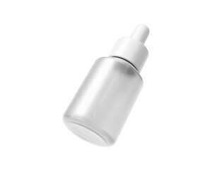 Blank clear dropper bottle packaging with transparent background. 3d render.