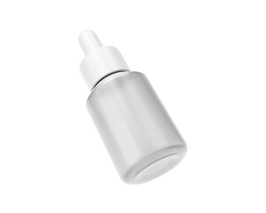 Blank clear dropper bottle packaging with transparent background. 3d render.
