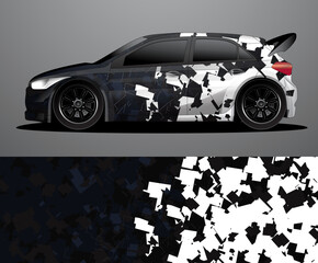 Rally car decal graphic wrap vector, abstract background
