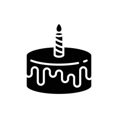 birthday cake icon vector design template in white background