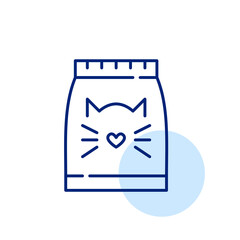 Cat food package. Pixel perfect, editable stroke line icon