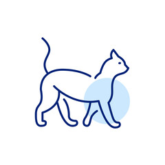 Walking cat icon. Pixel perfect, editable stroke art
