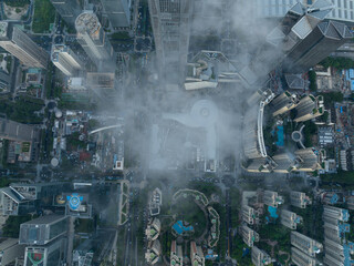 Shenzhen ,China - Circa 2022: Aerial view of landsccape in Shenzhen city, China