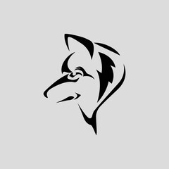 Obraz premium illustration shilouette wolf head vector for design