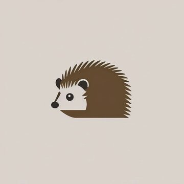 Minimalist Simple Isotype Hedgehog Icon Clip Art Design Logo | Created Using Midjourney and Photoshop