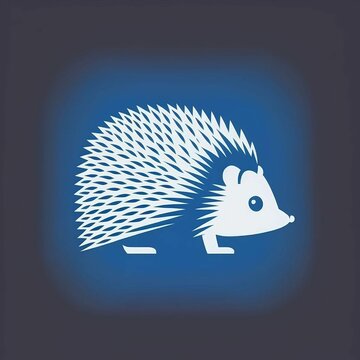 Minimalist Simple Isotype Hedgehog Icon Clip Art Design Logo | Created Using Midjourney and Photoshop