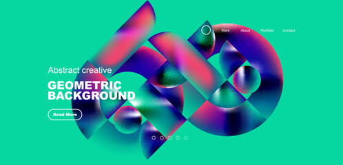 Shiny circles and round elements geometric background. Vector illustration for wallpaper, banner, background, leaflet, catalog, cover, flyer