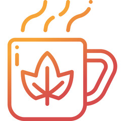 hot drink gradient line icon