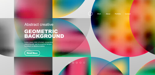 Bright fluid gradient circles abstract background. Business or technology design for wallpaper, banner, background, landing page, wall art, invitation, prints