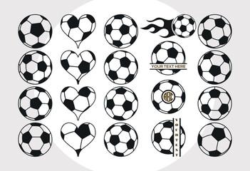 Obraz premium Soccer Ball SVG Bundle, Ball Silhouette, Sports Ball Svg, Soccer Mom Svg, Football Svg,