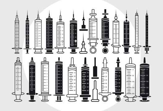Syringe SVG Bundle, Syringe Silhouette, Injection Svg, Vaccine Svg, Hypodermic Syringe, Medical Equipment Svg, Medical Tools Svg,