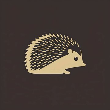 Minimalist Simple Isotype Hedgehog Icon Clip Art Design Logo 