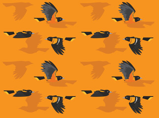 Bird Baltimore Oriole Fly Character Seamless Wallpaper Background - obrazy, fototapety, plakaty