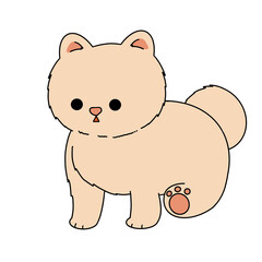 Unhappy dog pencil color illustration